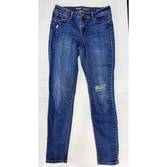Old Navy Denim - Old Navy Rockstar Mid-Rise Super Skinny Distressed Blue Jeans Womens Size 6 Reg